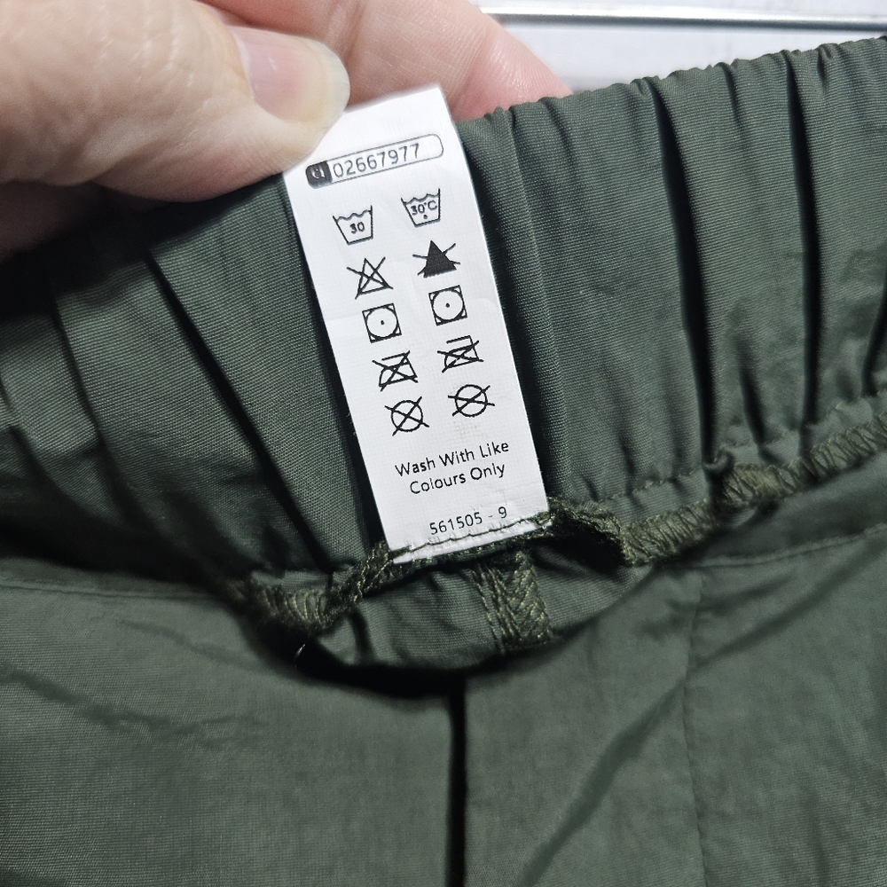 NWOT Halara Womens Green Mid Rise Side Pocket Wide Leg Nylon Cargo Pants Size XL - Picture 10 of 11